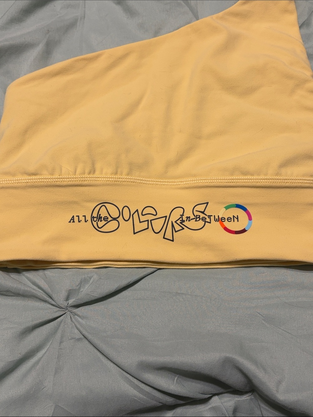 Lululemon Align Asymmetrical Bra Light Support A/B Cup Pride Swirl Yellow Size 4 - Picture 6 of 7
